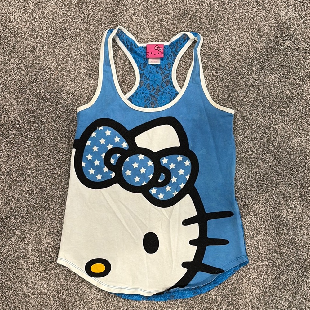 Y2K Vintage Hello Kitty Blue Tank Top